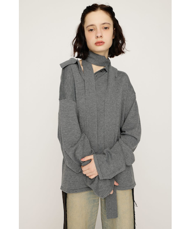 HG KNIT ASYMMETRY トップス