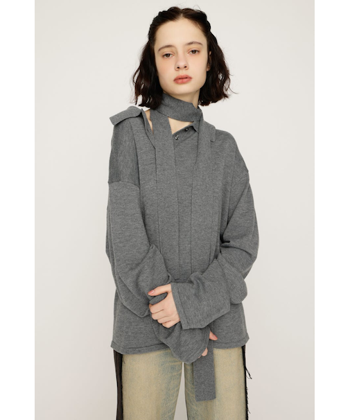 HG KNIT ASYMMETRY トップス