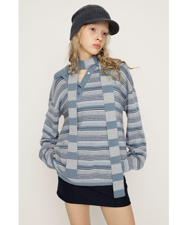 HG KNIT ASYMMETRY トップス