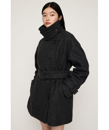 STAND NECK MIDI コート
