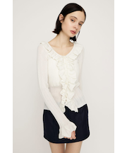 FRONT FRILL KNIT トップス