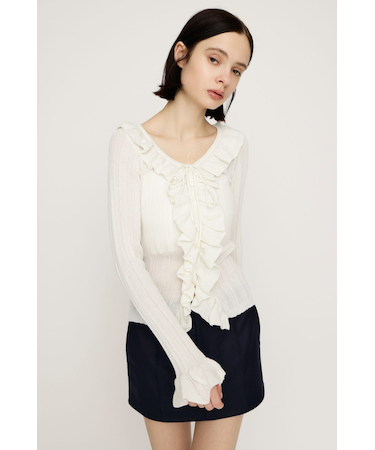 FRONT FRILL KNIT トップス