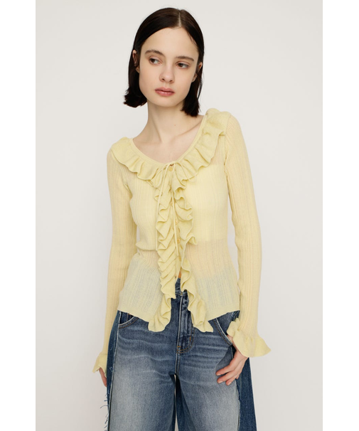 FRONT FRILL KNIT トップス