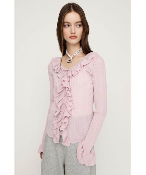 FRONT FRILL KNIT トップス