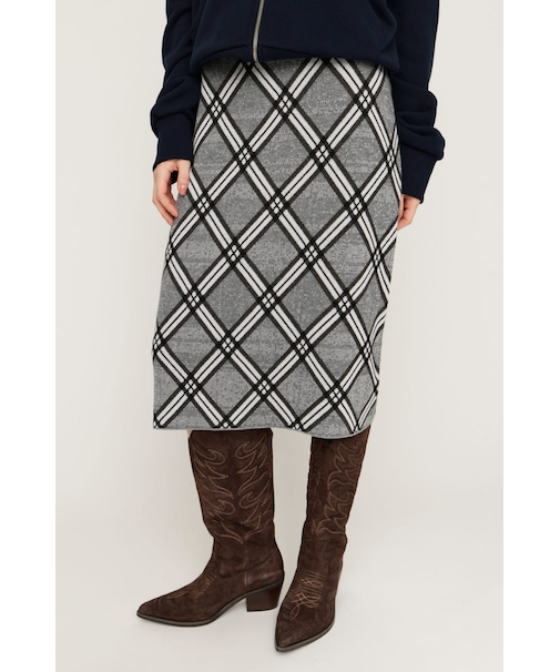 JQ CHECK KNIT ミドルスカート