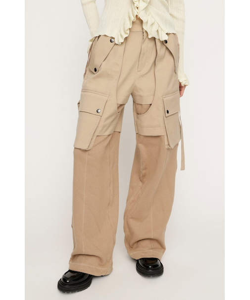 KNIT DOCKING CARGO パンツ