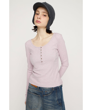 HENRY NECK CUT トップス