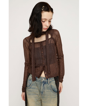 TIE RIBBON KNIT トップス