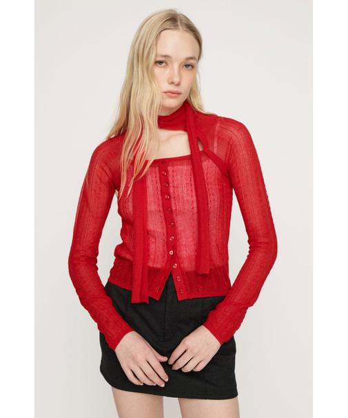 TIE RIBBON KNIT トップス