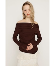 OFF SHOULDER TUCK トップス
