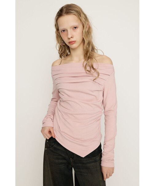 OFF SHOULDER TUCK トップス