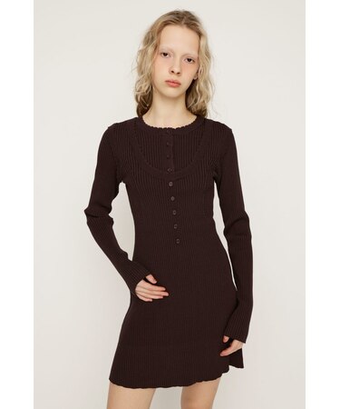 FRONT BUTTON FRILL ショートワンピース