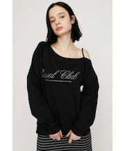 OFF SHOULDER LOGO トップス