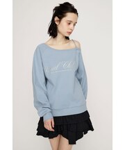 OFF SHOULDER LOGO トップス