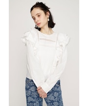2WAY RIBBON FRILL LACE トップス