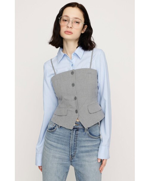 BUSTIER LAYERED LIKE SH トップス
