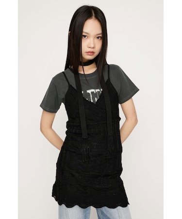 KNIT FRILL CAMI トップス