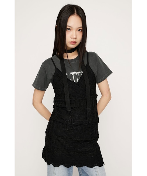 KNIT FRILL CAMI トップス