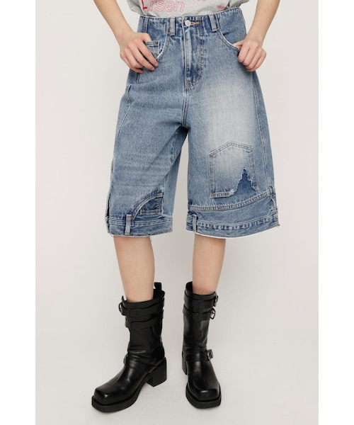 SLY UP SIDE DOWN REMAKE HALF パンツ D/BLU UP SIDE DOWN REMAKE HALF パンツ｜スライの通販｜&mall（アンドモール