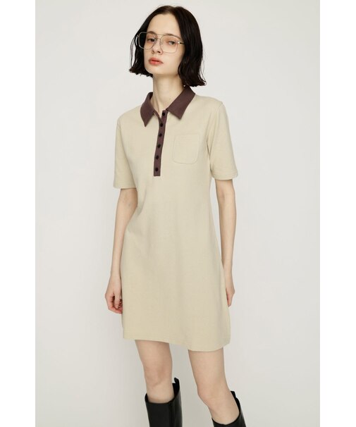 BI COLOR COLLAR ショートワンピース