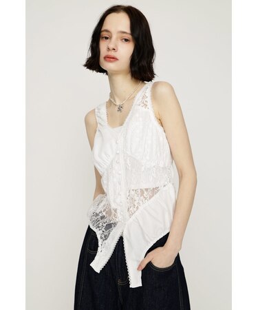 ASYMMETRY PATCHWORK LACE GILET