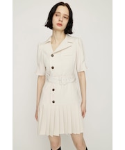 ASYMMETRY PLEATS ショートワンピース