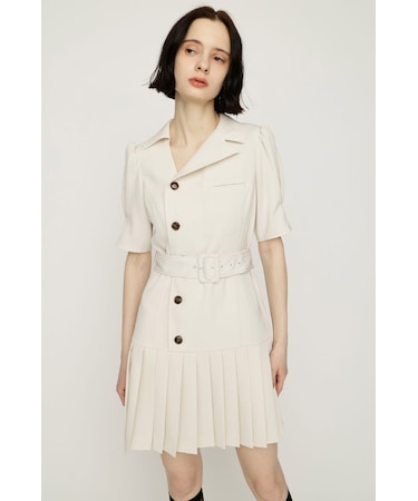 ASYMMETRY PLEATS ショートワンピース