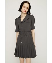 ASYMMETRY PLEATS ショートワンピース