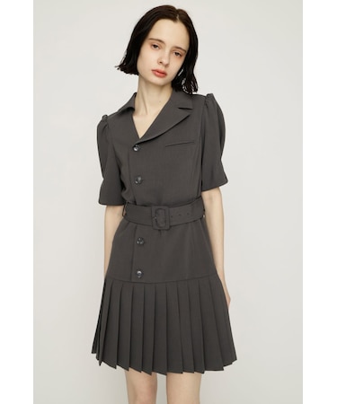 ASYMMETRY PLEATS ショートワンピース
