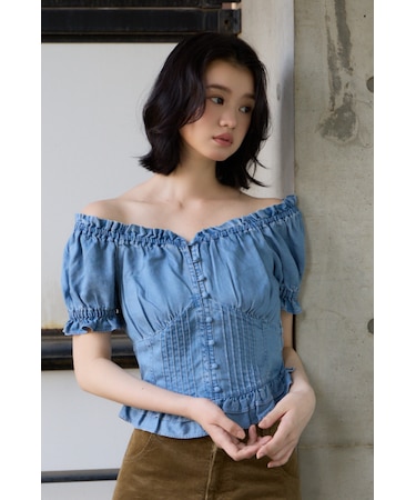 PUFF SLEEVES WOVEN トップス