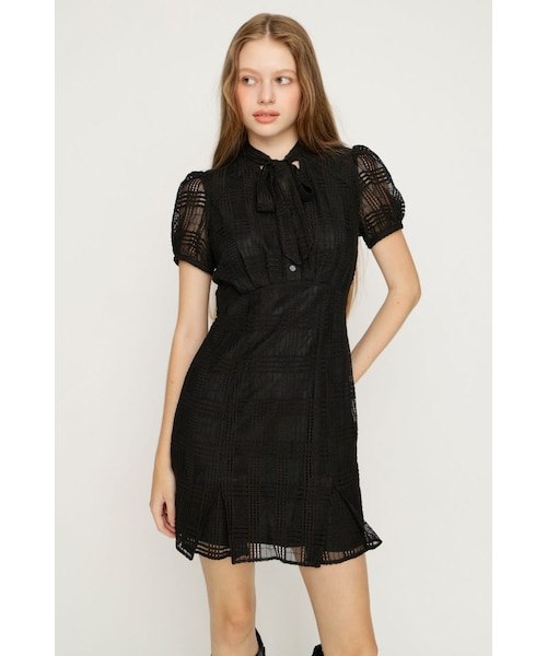 SLY CUT BALLOON ショートワンピース ブラック サイズ1 SLY | BELTED