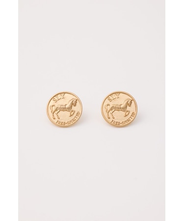 HORSE COIN CHARM ピアス