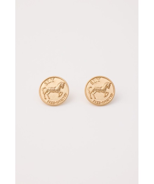 HORSE COIN CHARM ピアス