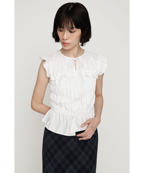 ASYMMETRY SHIRRING トップス｜スライの通販｜&mall（アンドモール