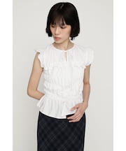 ASYMMETRY SHIRRING トップス