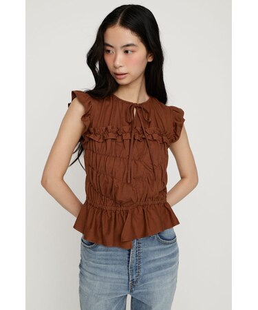 ASYMMETRY SHIRRING トップス
