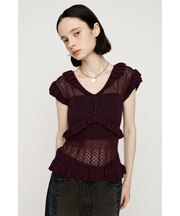CROCHET FRILL トップス