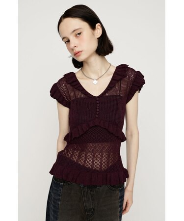 CROCHET FRILL トップス