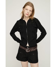OPEN WORK ZIP HOODIE