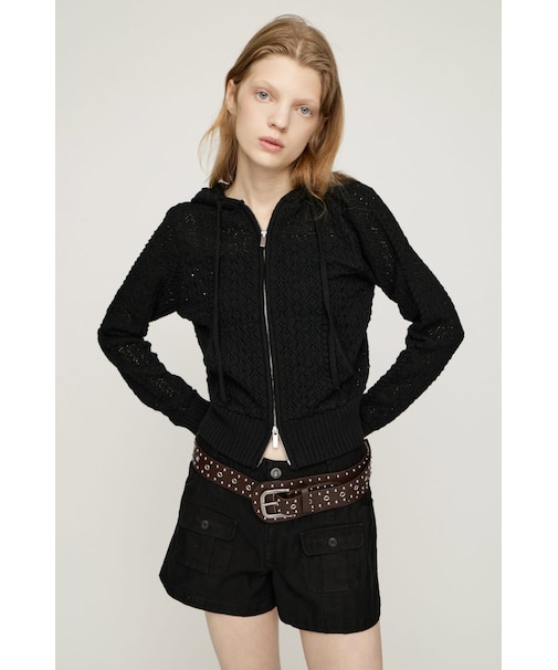 OPEN WORK ZIP HOODIE
