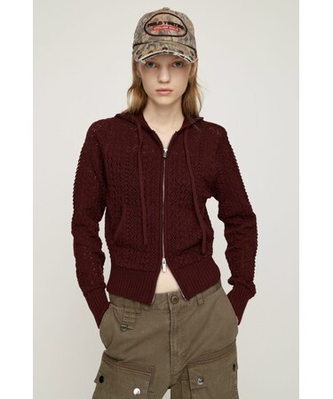 OPEN WORK ZIP HOODIE