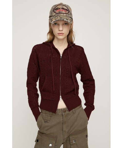 OPEN WORK ZIP HOODIE
