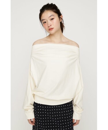 TUCKED OFFSHOULDER トップス