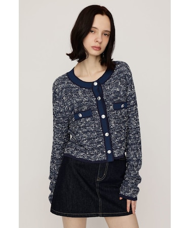 BICOLOR TWEED KNIT トップス