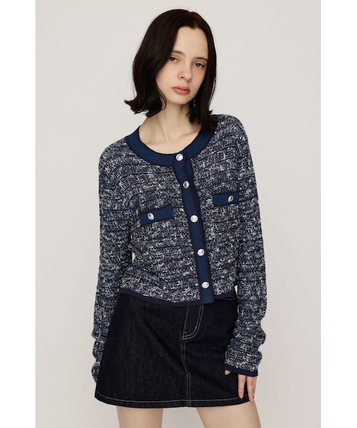 BICOLOR TWEED KNIT トップス