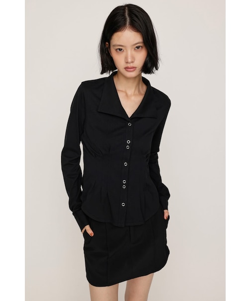 OPEN COLLAR TUCKED シャツ
