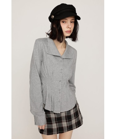 OPEN COLLAR TUCKED シャツ