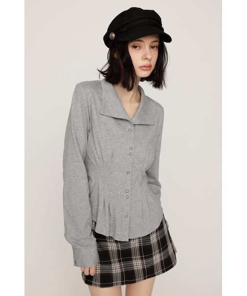 OPEN COLLAR TUCKED シャツ