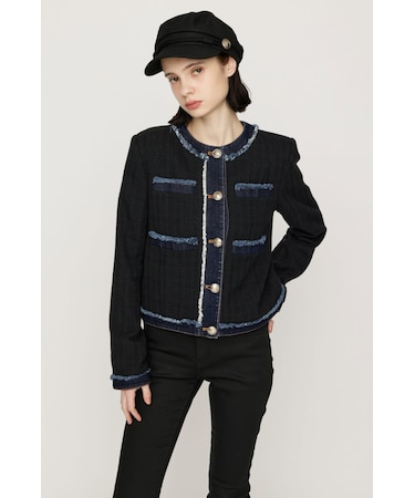 NO COLLAR TWEED ジャケット