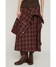PLAID FLARE DESIGN スカート